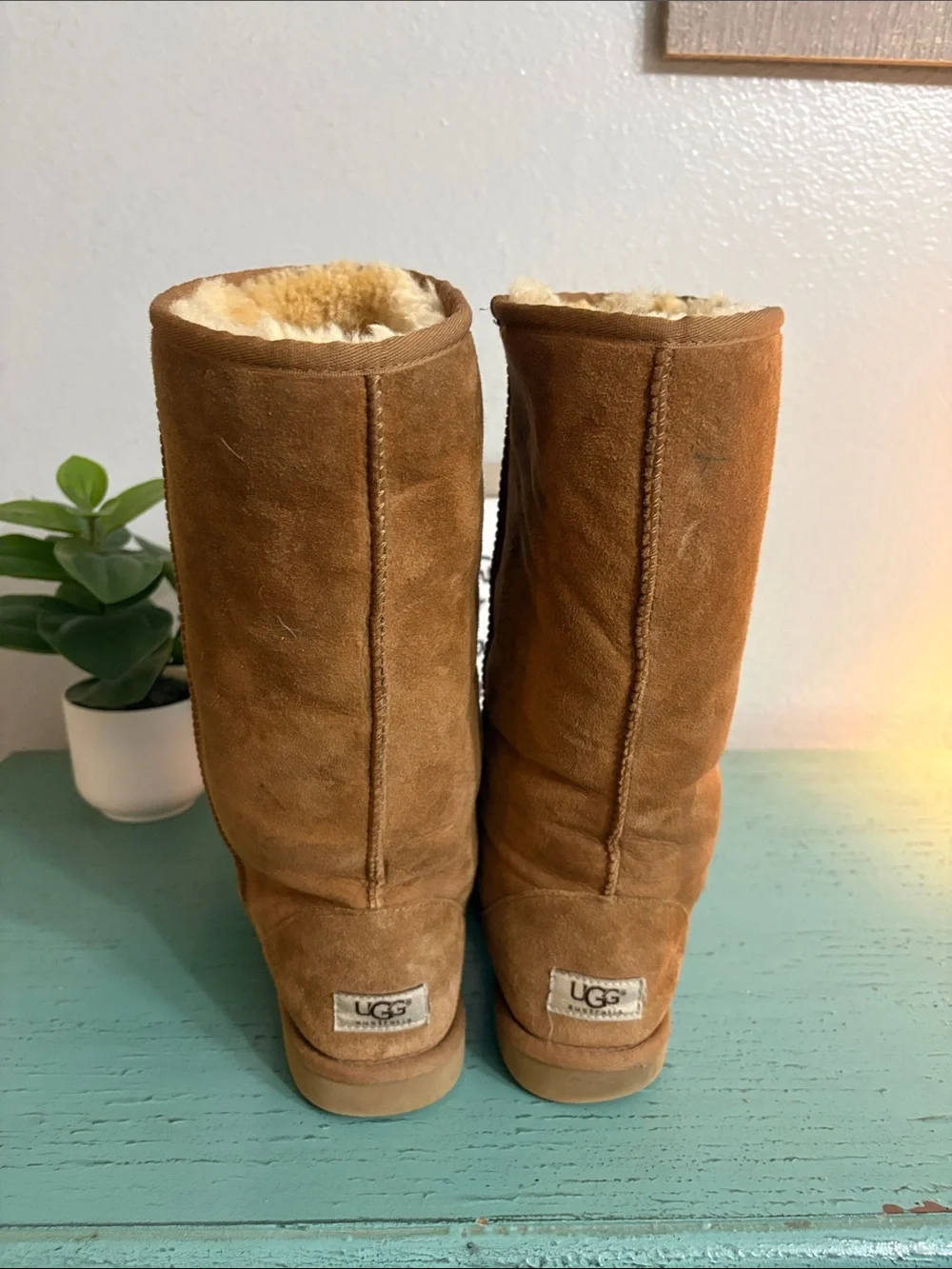 UGG Classic Mid-Calf Suede Boots in Chestnut Brown